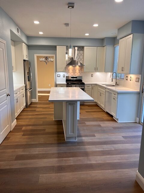 After photo: restored kitchen in Temecula following water damage cleanup and repairs